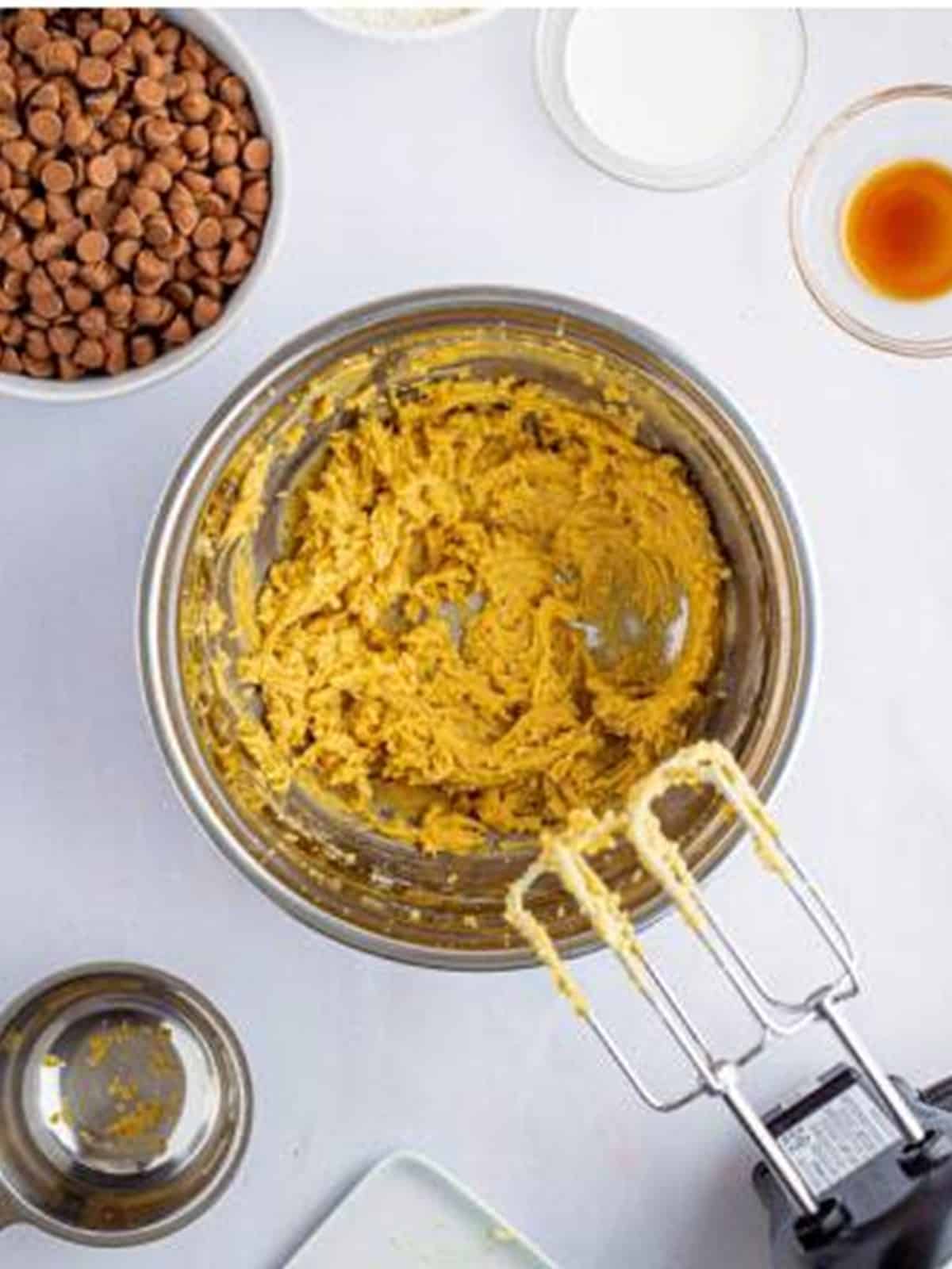 Butter and brown sugar creamed together with a hand mixer.