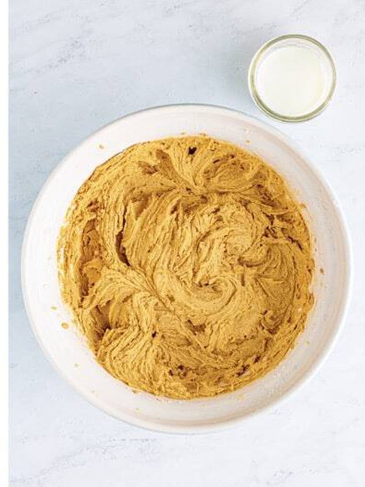 Finished gingerbread bar dough after mixing in the dry ingredients.