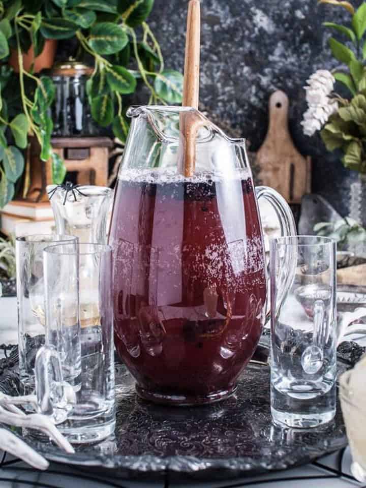 Halloween Punch in the pitcher after adding the chilled ginger ale.