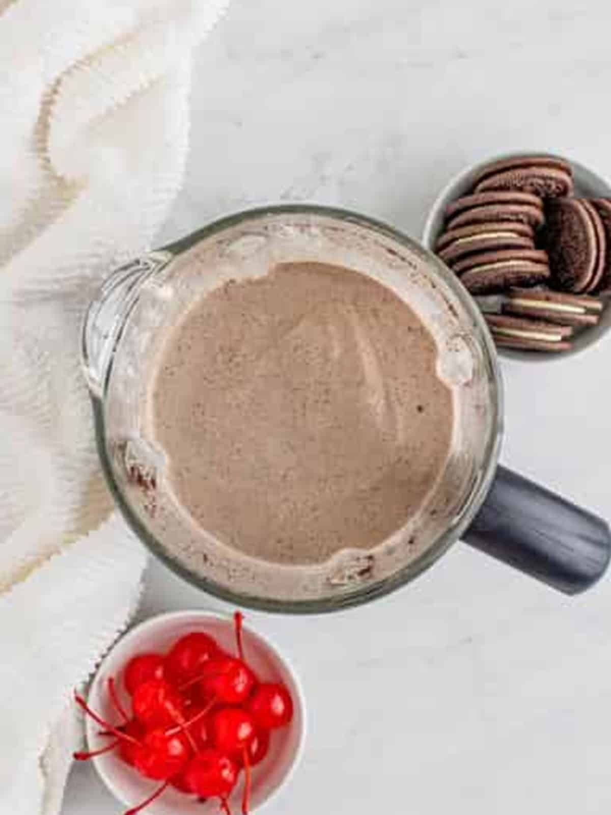 The Oreo Milkshake blended until smooth and thick.