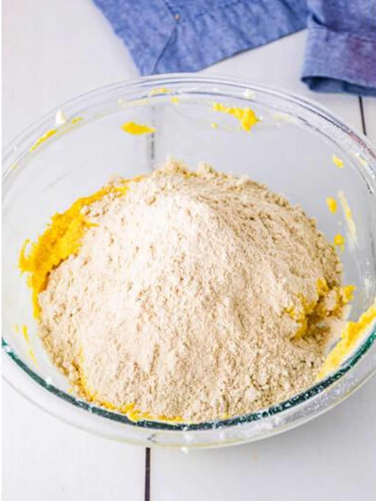 Dry spice cake mix added to the Pumpkin Cheese Ball mixture.