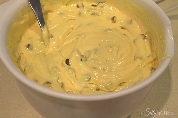 Cinnamon chips stirred into the yellow cake batter for snickerdoodle cupcakes.